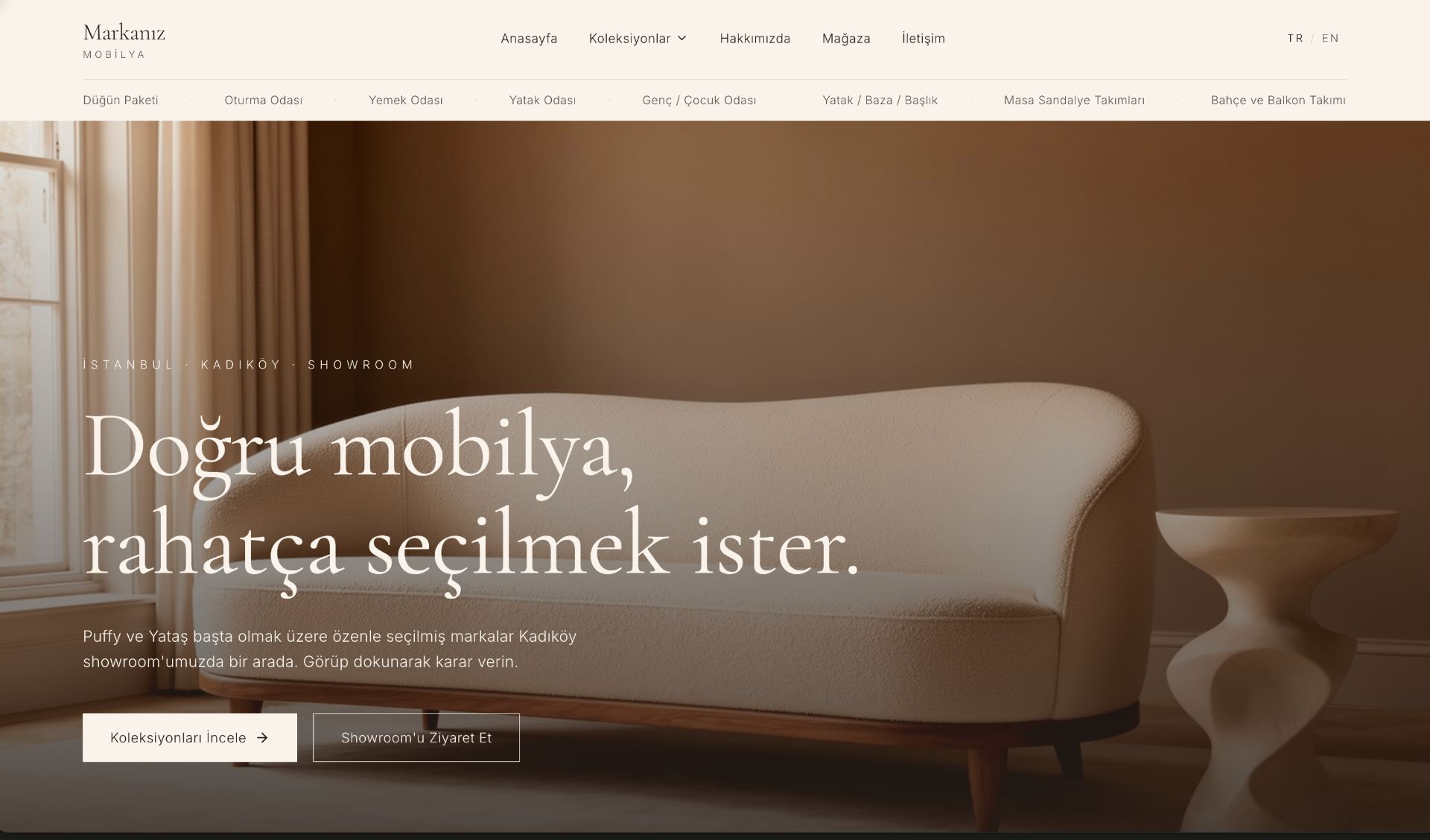 Markanız Mobilya — Mobilya mağazası · Kadıköy web sitesi tasarımı