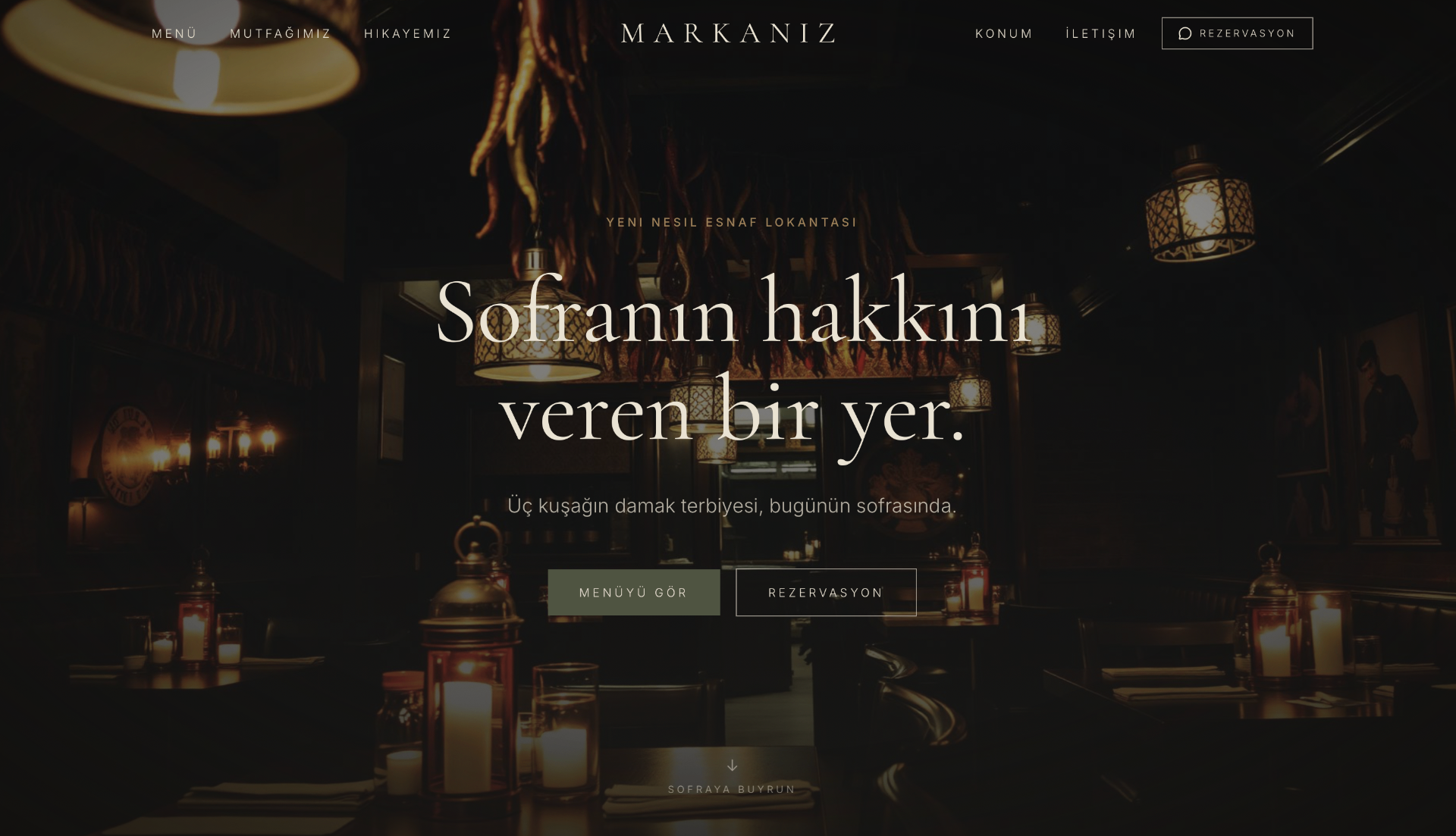 Markanız — Restaurant · Sakarya web sitesi tasarımı