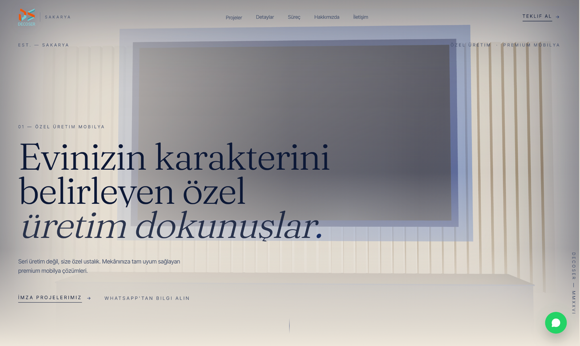 Decoser — Özel üretim mobilya · Sakarya web sitesi tasarımı